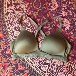 Olive Green Wireless Aerie Bra
